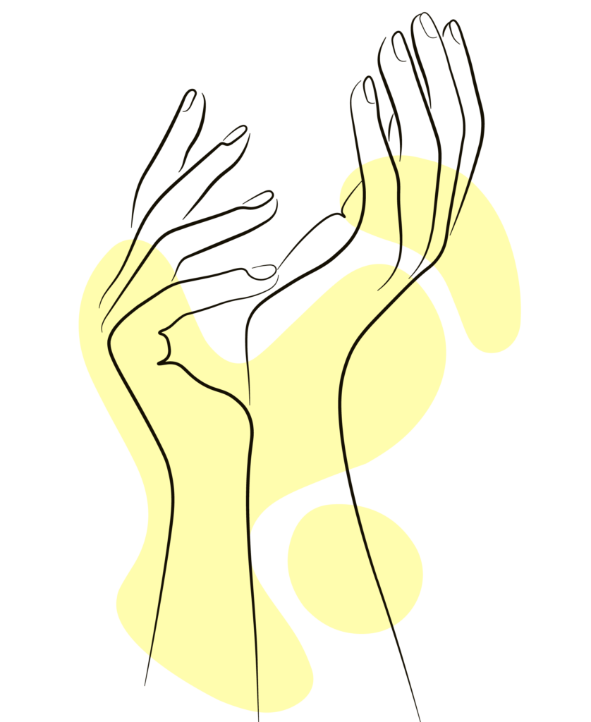 Remedial Massage Illustration of two hands.