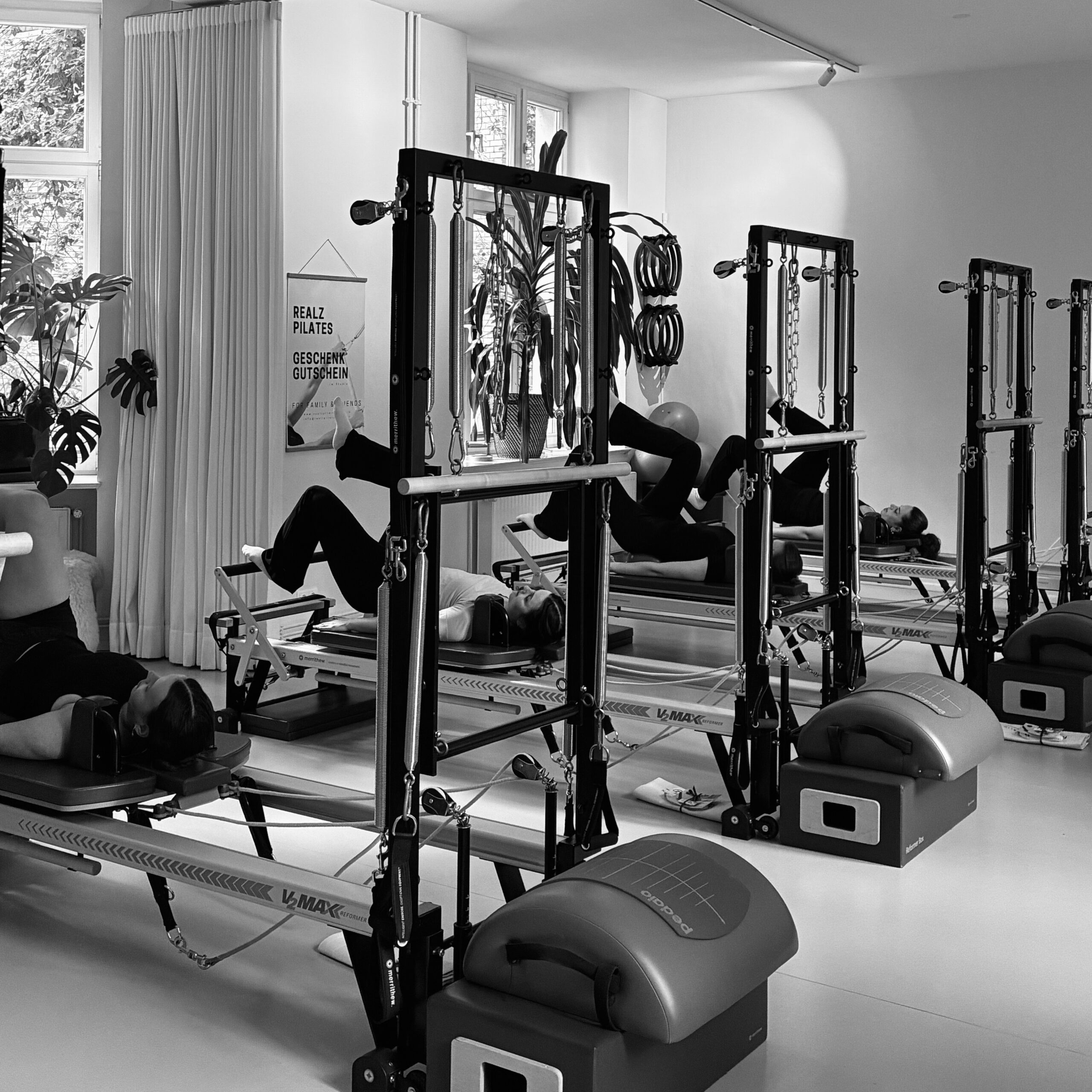 A team event for companies designed to promote work-life balance. Pilates reformer classes enjoyed together as a team.