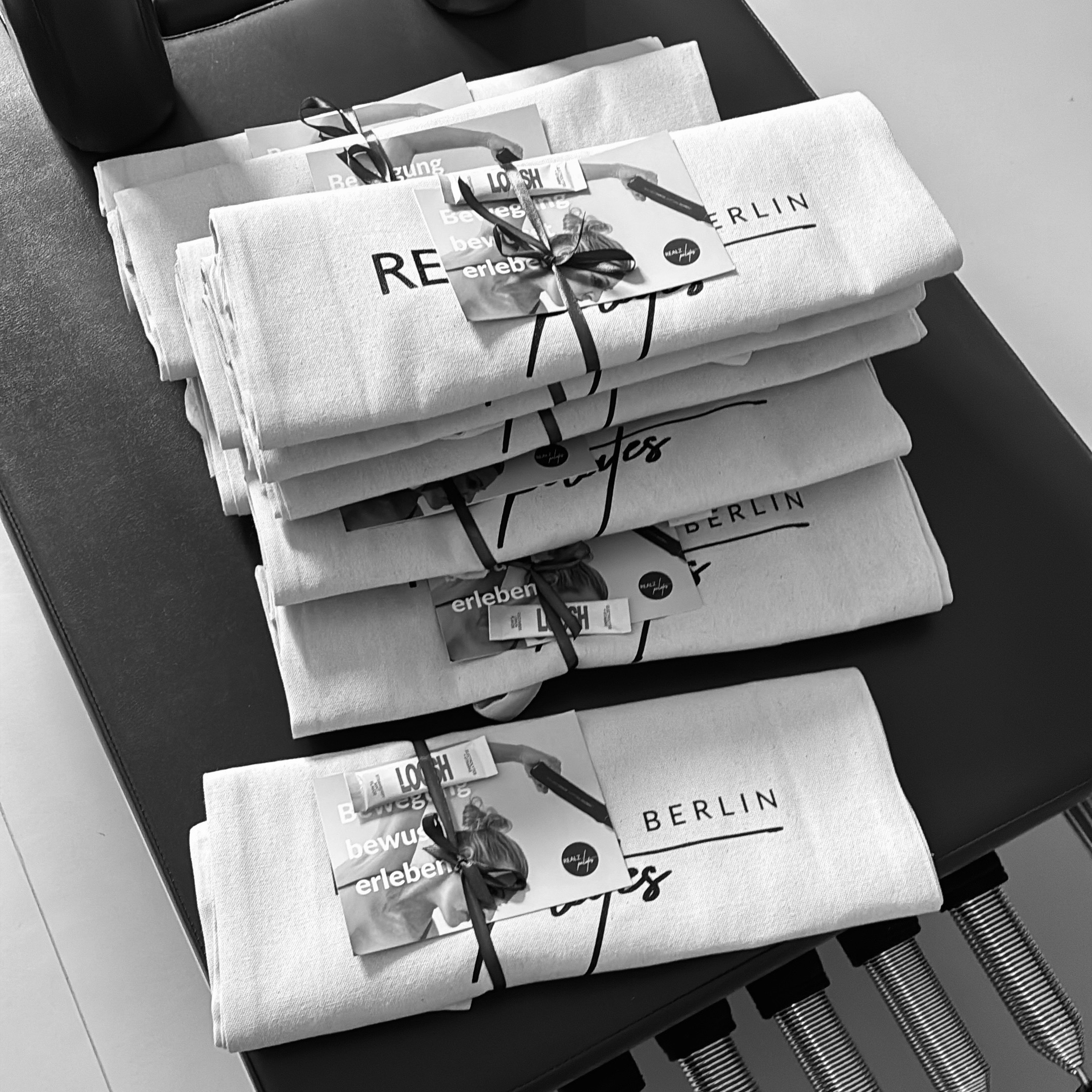 REALZ Pilates goodie bags for corporate events and team events at the studio. Lovingly designed and perfect for gifting.